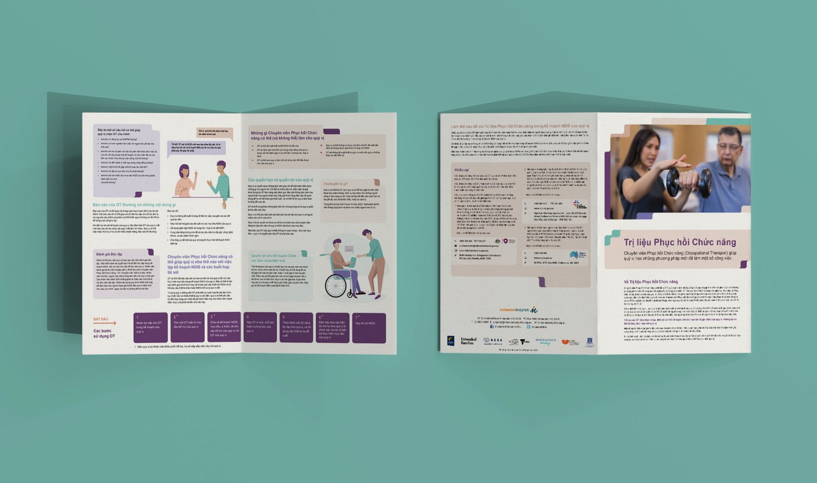 The front and back of the 'Occupational Therapy' brochure in Vietnamese language